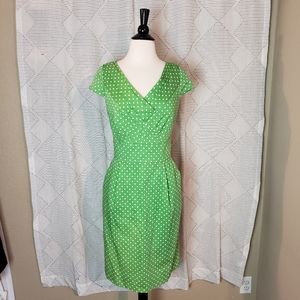 Make me an offer! Tahari ~ Green Polka Dot Dress ~ Size 10